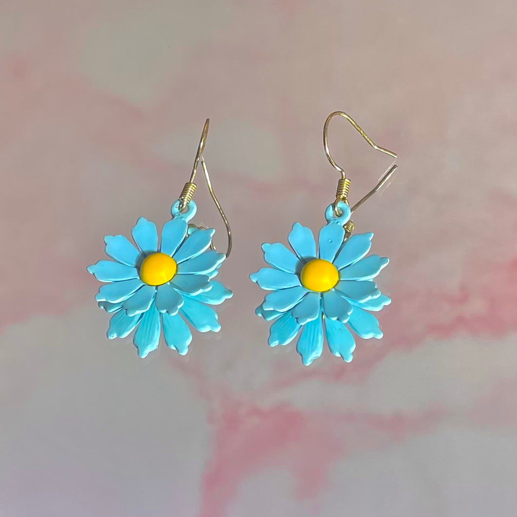 Aretes Flor azul